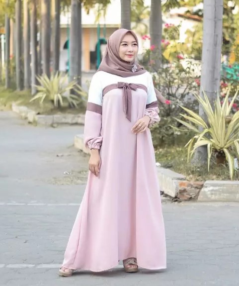 Gamis Polos berwarna pastel