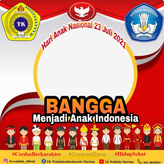 Desain Twibbonize Hari Anak Nasional Merah Putih