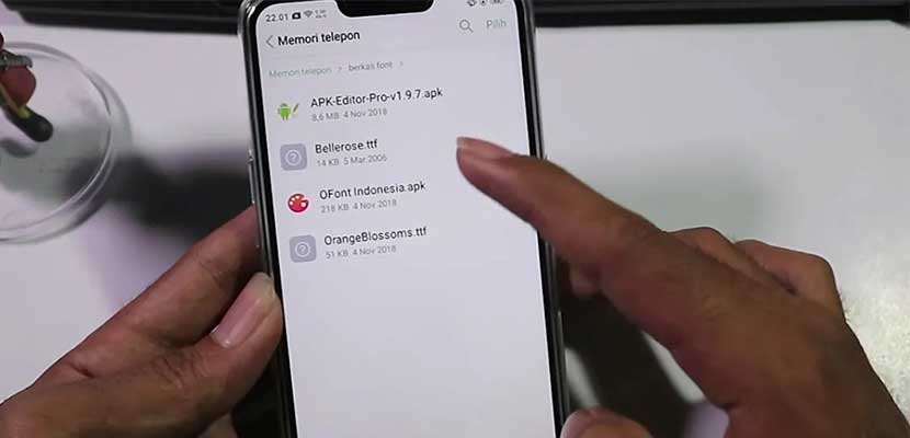 mengganti font realme 3
