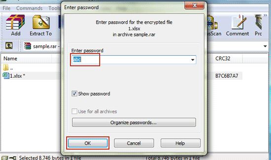 membuka password rar