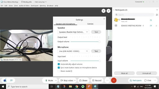 mengaktifkan suara di webex