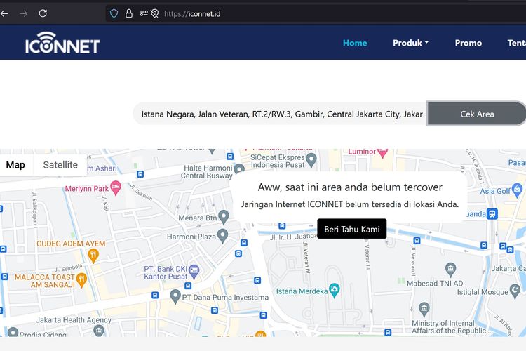 Cek Coverage Area Jaringan Internet