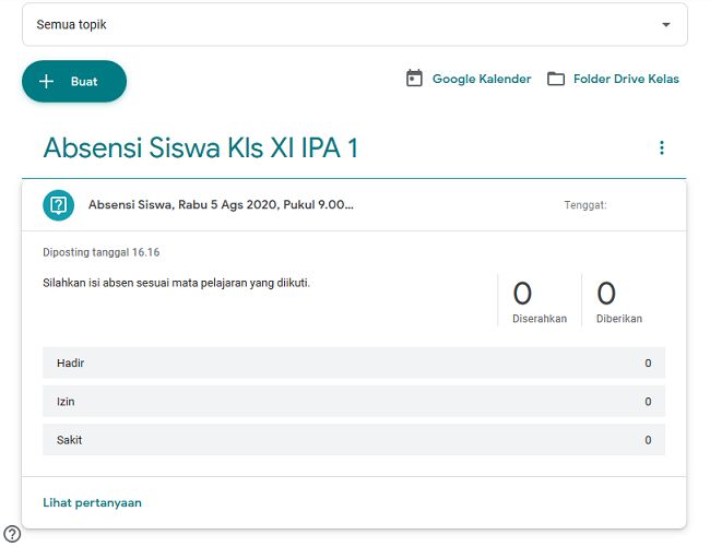 membuat absen di google classroom