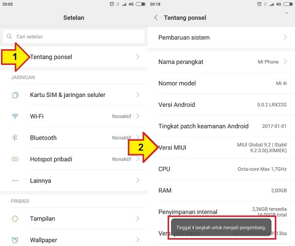 mengaktifkan opsi pengembangan xiaomi