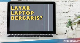 Layar laptop bergaris