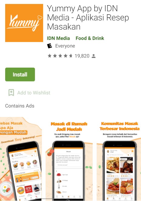 Download yummy app - aplikasi resep penghasil uang