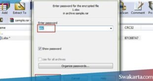 membuka password rar