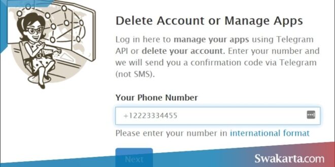 hapus akun telegram