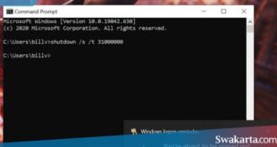 mematikan komputer windows 10