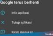mengatasi google terus berhenti