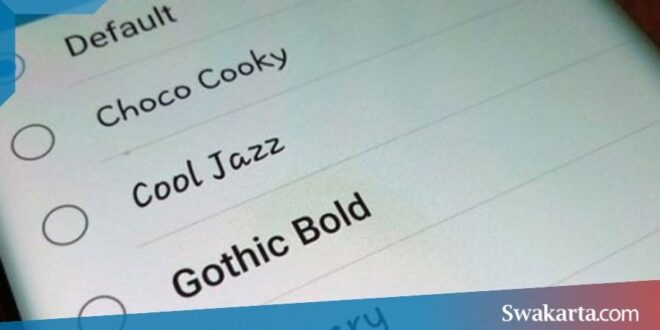 mengganti font xiaomi