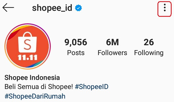 cara share link akun IG