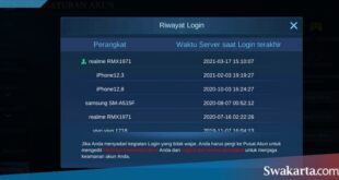 mengetahui riwayat login ML